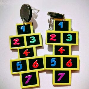 Colorful Hopscotch Earrings for Kids